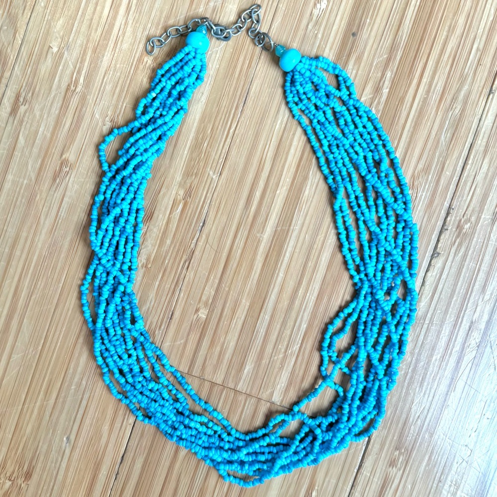 Turquoise layered beaded necklace